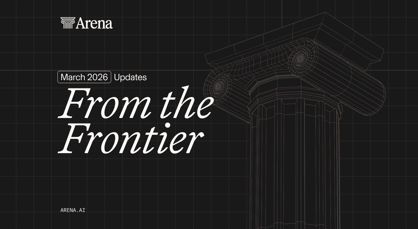 March 2026: Arena Updates across Product, Leaderboard Rankings & Research